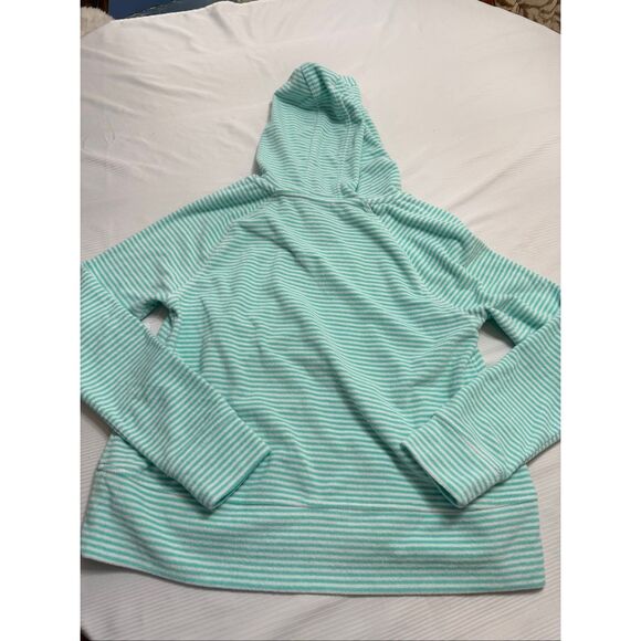 NWT Vineyard Vines Green White Stripe Terry Cloth Towel Hoodie Size Small New - Picture 9 of 10